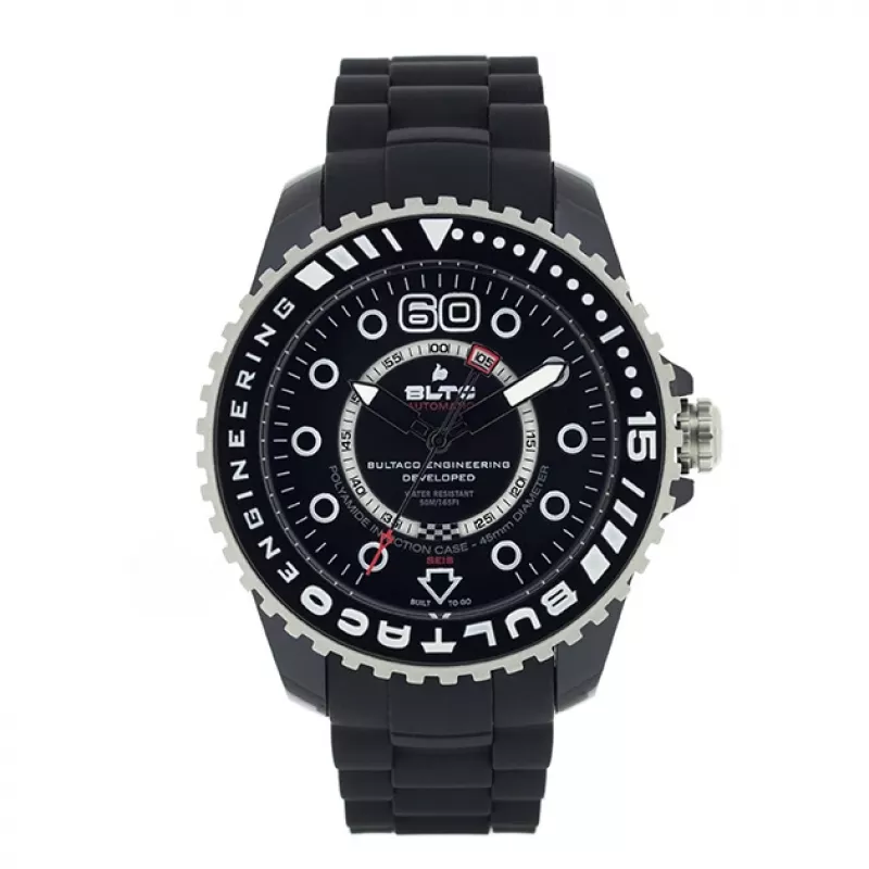 BULTACO WATCH MAN BLPB45A-CB1 (45mm) Quarz Analog Edelstahl Silikon Schwarz