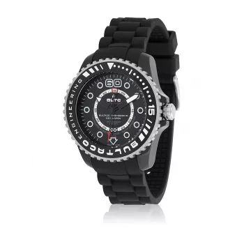 BULTACO WATCH MAN BLPB45A-CB1 (45mm) Quarz Analog Edelstahl Silikon Schwarz