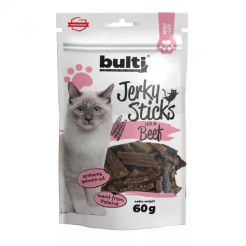 BULTI Jerky Sticks Reich an Rindfleisch Katzenleckerlis 60g