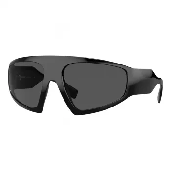 BURBERRY BE4369-300187 Unisex Sonnenbrille Schwarz Acetat Quadratisch Vollrand Graue Gläser 64/18/125 mm UV400