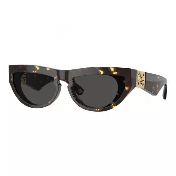 Burberry BE4422U410687 Damen-Sonnenbrille - Eckiges transparentes graues Gestell, dunkelgraue Gläser, 58 mm