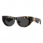 Burberry BE4422U410687 Damen-Sonnenbrille - Eckiges transparentes graues Gestell, dunkelgraue Gläser, 58 mm
