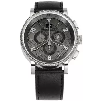 Burberry BU7683 Endurance Herren Schweizer Quarz Chronograph Uhr 42mm Schwarz Gummi