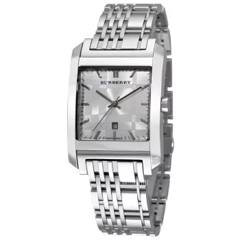 Burberry Herrenuhr BU1567 33mm Edelstahl Silbernes Zifferblatt