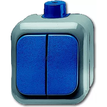 Busch-Jaeger 1084-0-0839 Wippschalter-Einsatz, 1-polig Wechselschalter, 10 AX, 250 V, Unterputz, Blau/Grau