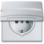 Busch-Jaeger 2064-0-0300 Schuko Steckdosen-Einsatz, 2P+E, 16A, 250V, IP44, Silber