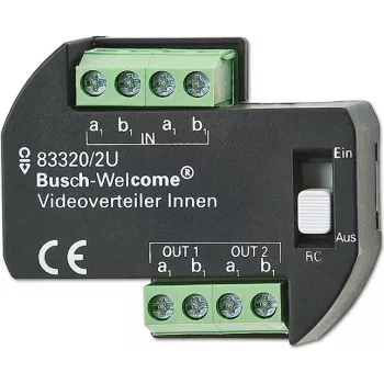 Busch-Jaeger 2CKA008300A0042 Video-Verteiler für Busch-Welcome Türkommunikationssystem, Hutschienenmontage, 4 Ausgänge
