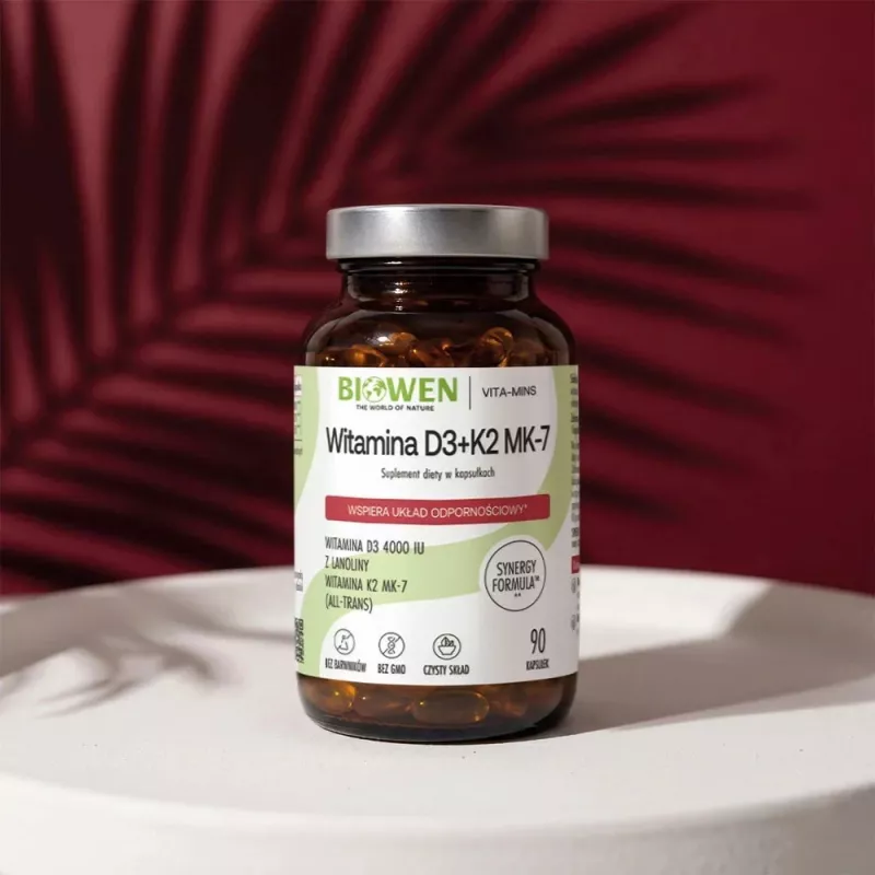 BWN BIOWEN Vitamine D3 + K2 MK-7 Nahrungsergänzungsmittel – 90 Kapseln