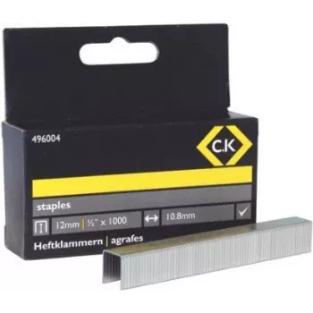 C.K Tools Typ 140 Verzinkte Stahlklammern 12 mm Schenkel 10,6 mm Rücken, 1000er-Pack (496004)