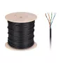 CABLETECH Kupfer-Computer-Kabel - UTP Cat5e Twisted Pair + Gel, 305 m, Schwarz, Außenbereich