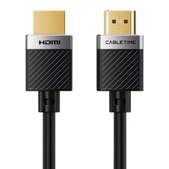 CABLETIME CA915811 HDMI 2.0 Kabel - 10m, 4K@60Hz, 18Gbps, High Speed mit Ethernet, HDR, dreifach abgeschirmt, Schwarz