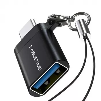 CABLETIME USB-C auf USB-A OTG Adapter, USB 3.0 5Gbps, Space Gray Aluminium