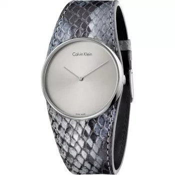 CALVIN KLEIN K5V231Q4 Damenuhr 39mm Quarz Edelstahl Roségold PVD Leder Schwarz