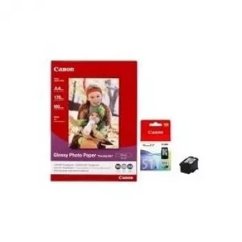 Canon CL-511 ChromaLife Tinte & GP-501 Glänzendes Fotopapier Bundle (100 Blatt, 10x15 cm, 170 g/m²) 2972B008