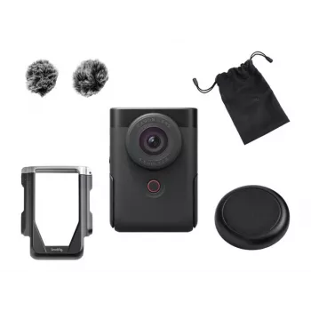 Canon PowerShot V10 Schwarz Vlogging-Kit 4K UHD 1-Zoll-CMOS-Kamera mit Mini-Stativgriff