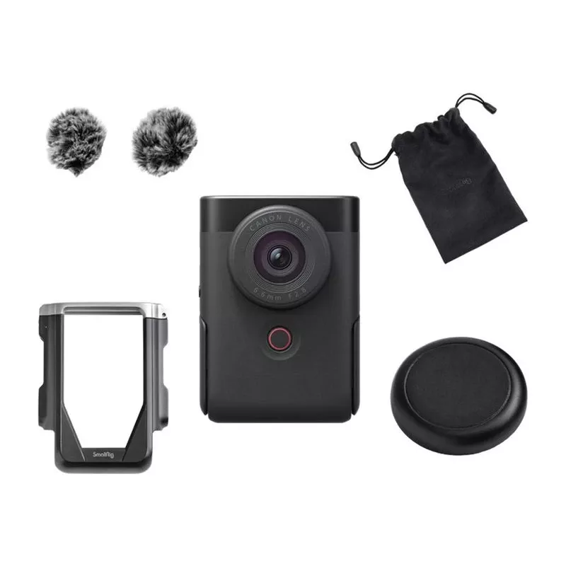 Canon PowerShot V10 Schwarz Vlogging-Kit 4K UHD 1-Zoll-CMOS-Kamera mit Mini-Stativgriff