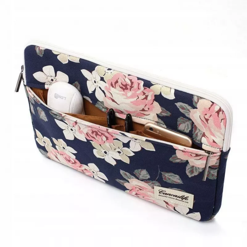 Canvaslife Sleeve für 13-14 Zoll Laptop - Weiß und Pink
