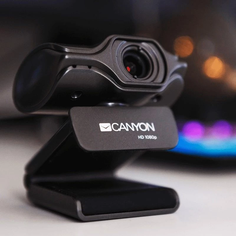 Canyon C6 2K Ultra Full HD 3.2MP Webcam mit USB 2.0, Schwarz