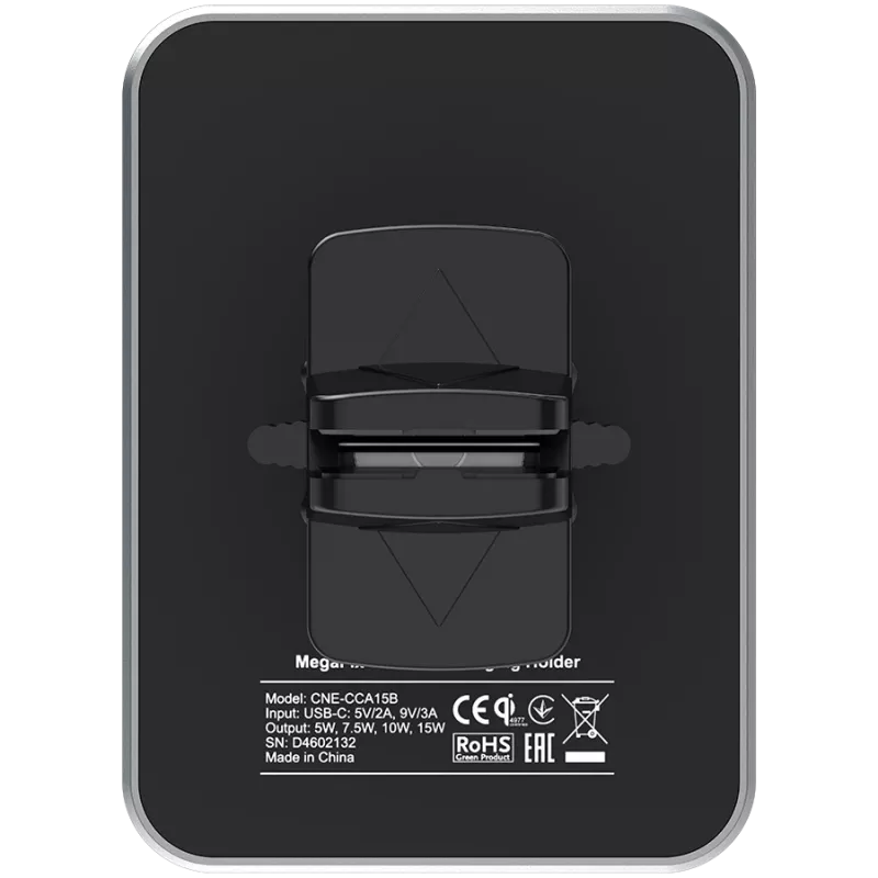 CANYON CH-15 Car Holder and Wireless Charger MegaFix, 15W, USB-C, Black