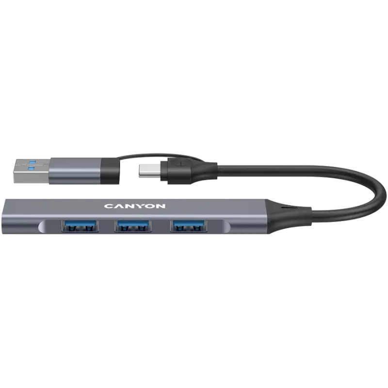 CANYON DS-02 4-in-1 USB-A/C Hub Space Grey