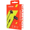 CANYON EP-3 In-Ear Headset mit Mikrofon, 1,2m Flachbandkabel, Dunkelgrau