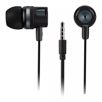 CANYON EP-3 In-Ear Headset mit Mikrofon, 1,2m Flachbandkabel, Dunkelgrau