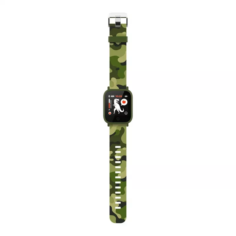 CANYON My Dino KW-33 Teenager Smart Watch, 1.3 Zoll IPS Full Touch Screen, grünes Kunststoffgehäuse, IP68 wasserdicht, BT 5.0