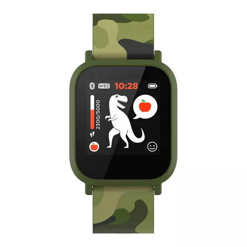CANYON My Dino KW-33 Teenager Smart Watch, 1.3 Zoll IPS Full Touch Screen, grünes Kunststoffgehäuse, IP68 wasserdicht, BT 5.0