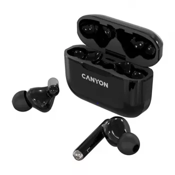 Canyon TWS-3 True Wireless Bluetooth Ohrhörer mit Ladecase, Schwarz