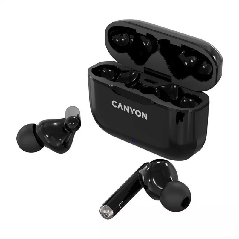Canyon TWS-3 True Wireless Bluetooth Ohrhörer mit Ladecase, Schwarz