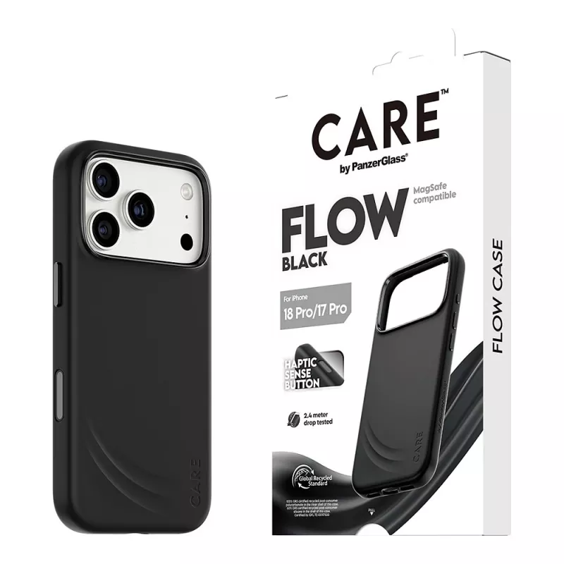 CARE by PanzerGlass Flow Case Schwarz mit MagSafe für iPhone 17 Pro