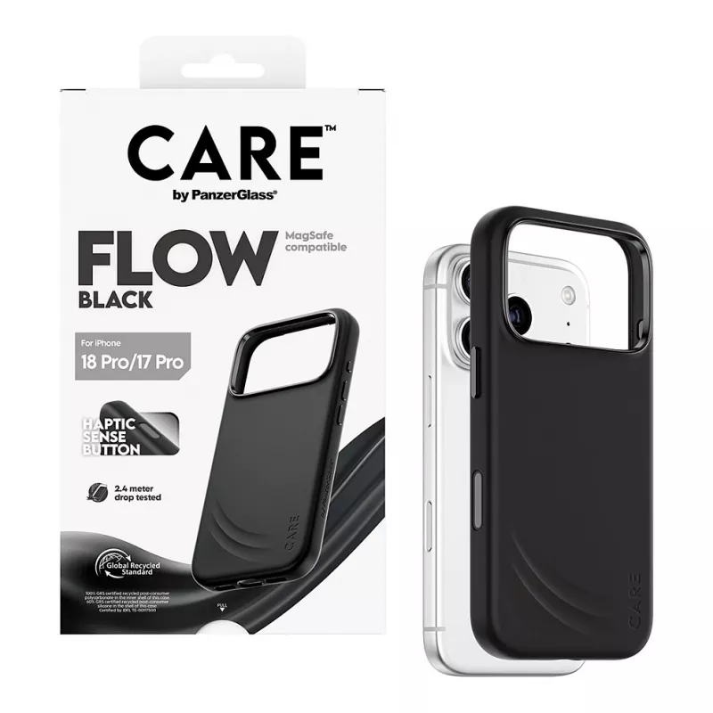 CARE by PanzerGlass Flow Case Schwarz mit MagSafe für iPhone 17 Pro