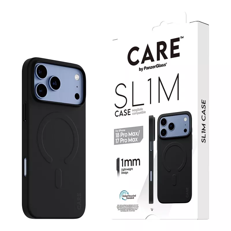 CARE by PanzerGlass SL1M Hülle Schwarz mit MagSafe für iPhone 17 Pro Max