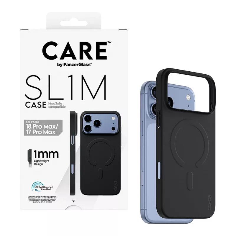 CARE by PanzerGlass SL1M Hülle Schwarz mit MagSafe für iPhone 17 Pro Max