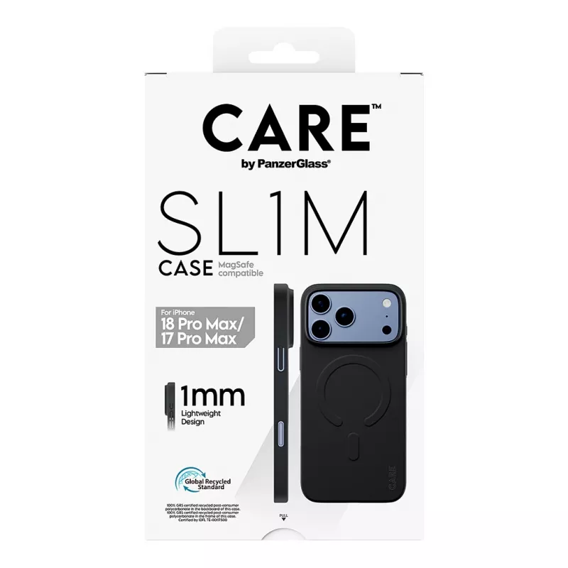 CARE by PanzerGlass SL1M Hülle Schwarz mit MagSafe für iPhone 17 Pro Max