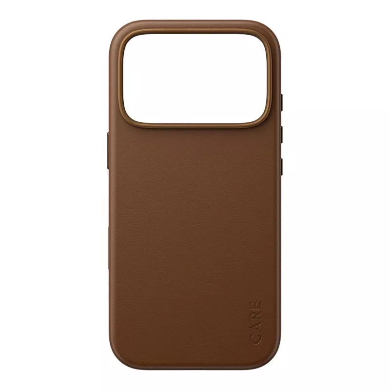 CARE by PanzerGlass Solo Veganes Leder Case Braun mit MagSafe für iPhone 17 Pro