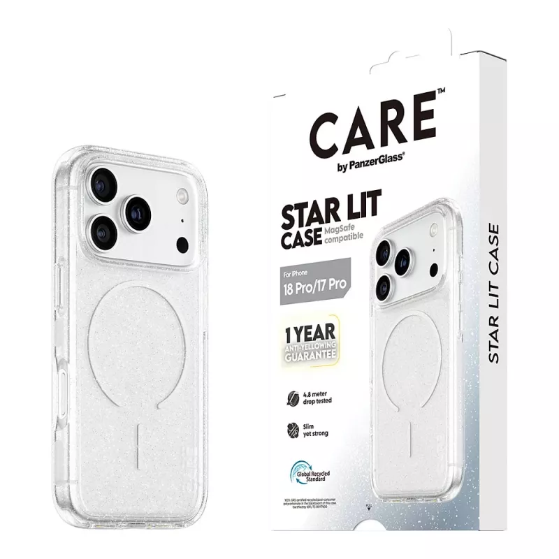 CARE by PanzerGlass Star Lit Case mit MagSafe für iPhone 17 Pro - Transparent