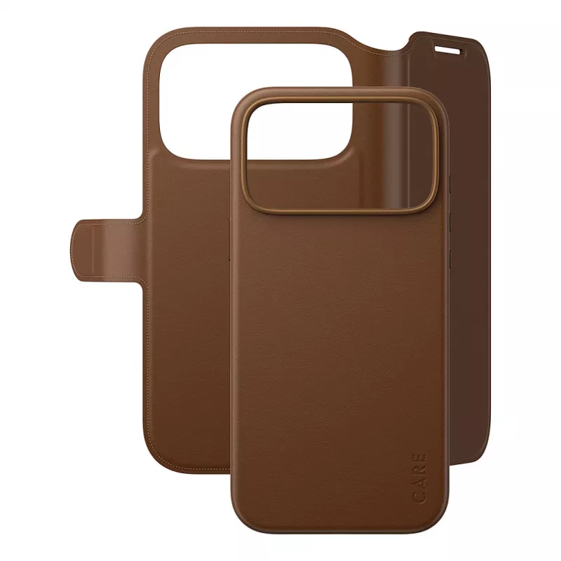 CARE by PanzerGlass Tango 2-in-1 Wallet Case Braun mit MagSafe für iPhone 17 Pro Max
