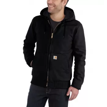 Carhartt Duck Active Jacke Schwarz - Wattierte Arbeitsjacke für Herren
