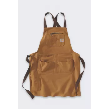 Carhartt Duck Brown Latzschürze mit dreifach gesteppten Nähten und 7 Taschen