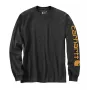 Carhartt Herren Langarm-Logo-T-Shirt - Carbon, Small
