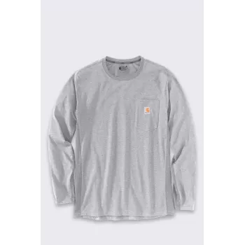 Carhartt Herren Midweight Langarm T-Shirt mit Brusttasche Heather Grey XL