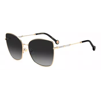 CAROLINA HERRERA HER0133S000 Damen-Sonnenbrille - Schwarzer Acetatrahmen, graue Gradientengläser, 59 mm
