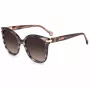 CAROLINA HERRERA HER0134S1ZX Damen eckige Sonnenbrille - Glänzender schwarzer Acetatrahmen, graue Gradient-Polycarbonatgläser, 55 mm Glasbreite, UV400-Schutz