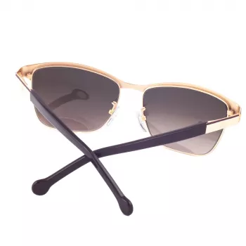 CAROLINA HERRERA SHE069560SL3 Damen-Sonnenbrille - Havanna-Acetat-Rahmen, braune Gradientengläser, 56 mm