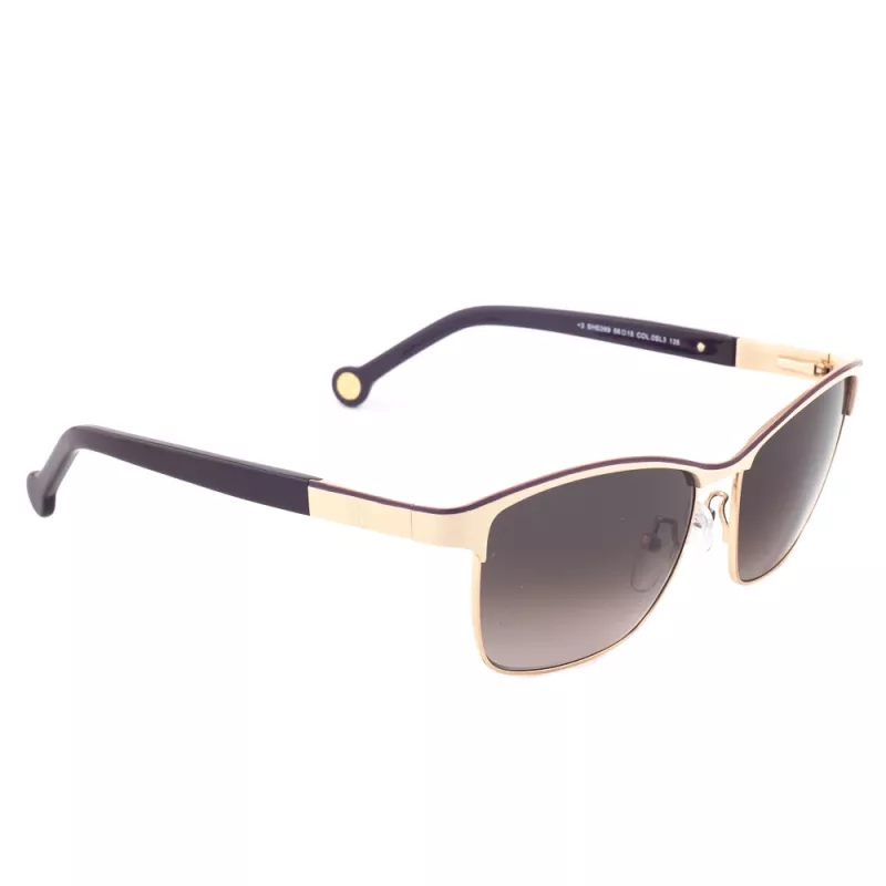 CAROLINA HERRERA SHE069560SL3 Damen-Sonnenbrille - Havanna-Acetat-Rahmen, braune Gradientengläser, 56 mm