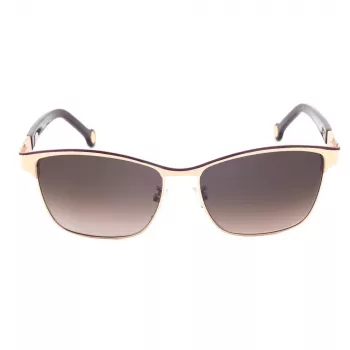 CAROLINA HERRERA SHE069560SL3 Damen-Sonnenbrille - Havanna-Acetat-Rahmen, braune Gradientengläser, 56 mm