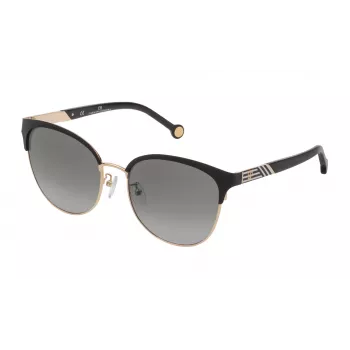 CAROLINA HERRERA SHE119560302 Damen-Sonnenbrille - Havanna-Acetatrahmen, braune Verlaufsgläser, 56/18/135 mm