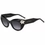 CAROLINA HERRERA Damen Cat-Eye-Sonnenbrille HER0215S807 - Schwarzer Acetatrahmen, graue Polycarbonatgläser, 50 mm