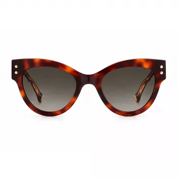 CAROLINA HERRERA Damen-Sonnenbrille CH-0009-S-05L – Havana/Brauner Rahmen mit braunen Gradientengläsern (54/19/145 mm)